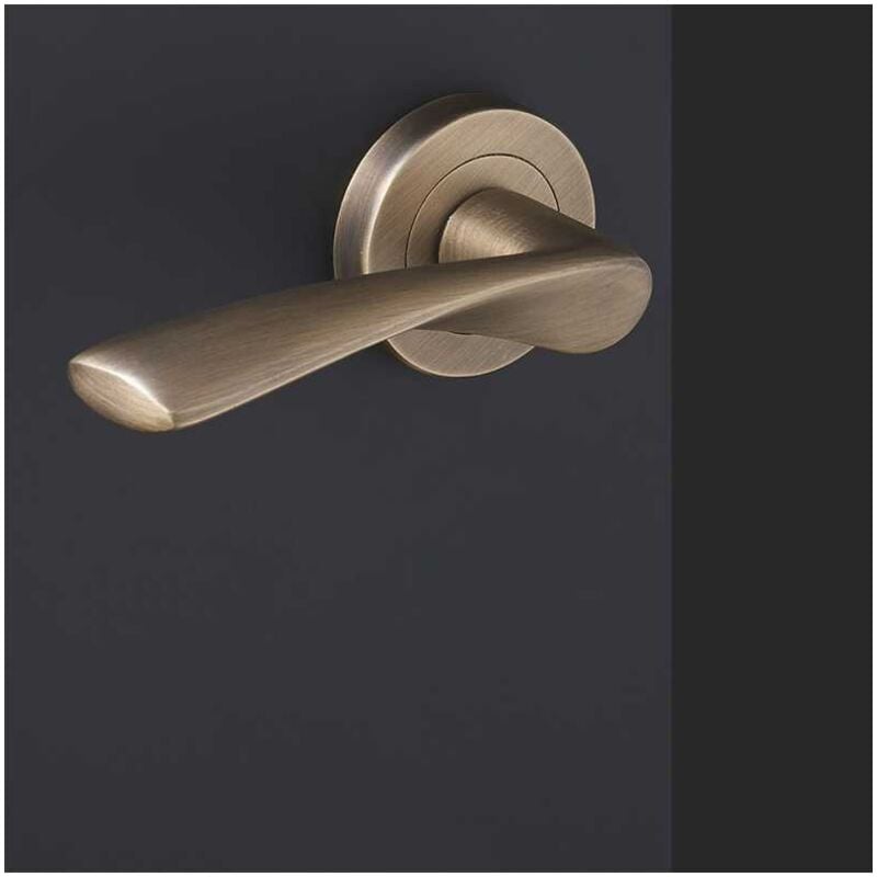 Ensemble de Poignées sur Rosaces en Laiton - DCG - Modèle Lilas - Bronze Vieilli