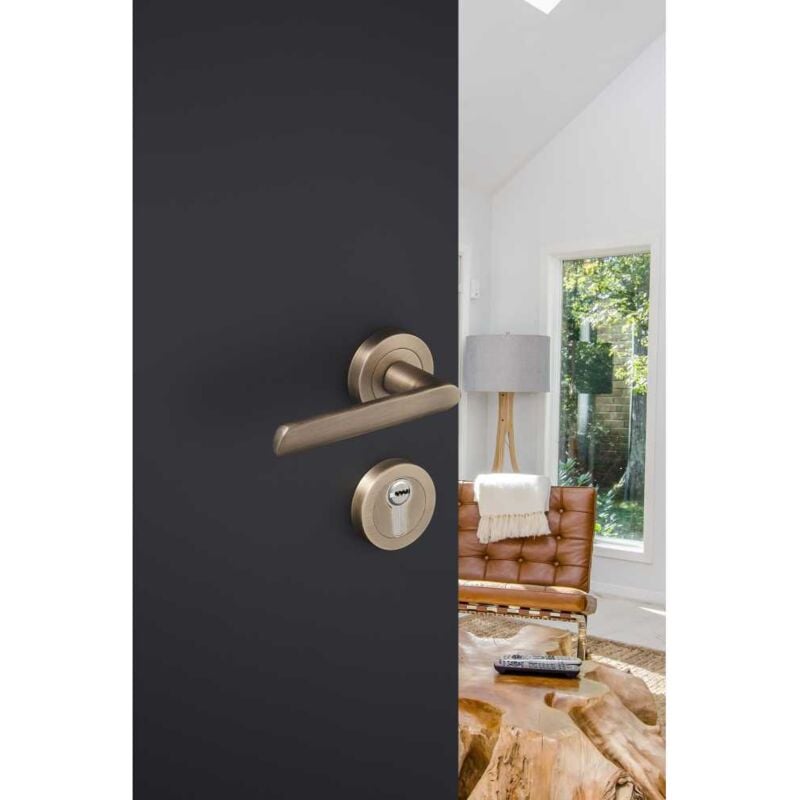 Ensemble de Poignées sur Rosaces en Laiton - DCG - Modèle Spartine - Bronze Vieilli - Clé Y