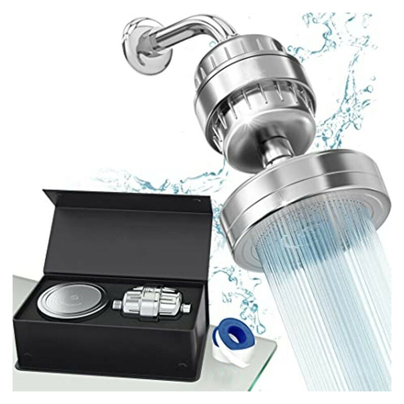 Ensemble de pommeau de douche à filtration de luxe Le filtre de douche à eau dure en 20 étapes élimine le chlore et les substances nocives - Filtre