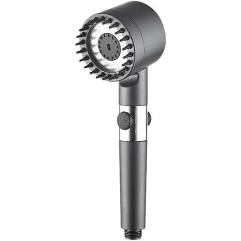 Ensemble de pommeau de douche à main moderne avec flexible, finition noir mat, pommeau de pulvérisation multifonction, support de montage mural