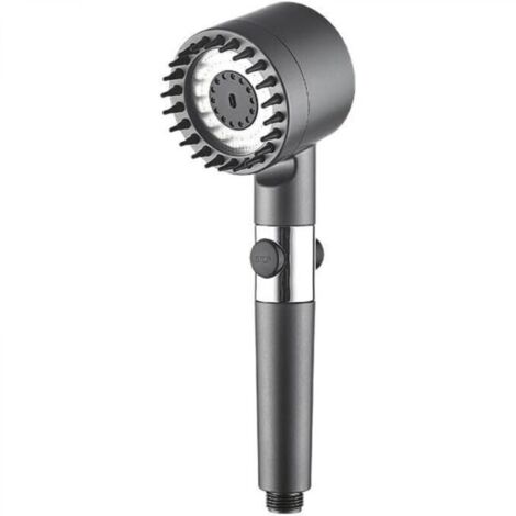 Ensemble de pommeau de douche à main moderne avec flexible, finition noir mat, pommeau de pulvérisation multifonction, support de montage mural