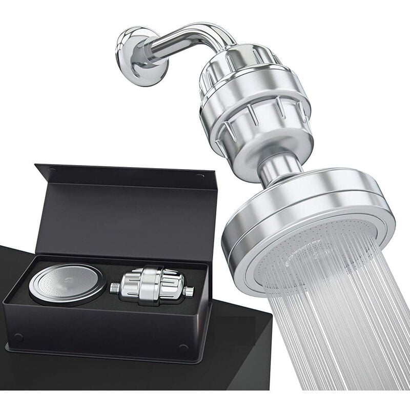 Ensemble de pommeau de douche filtré de luxe, filtre de douche à 20 étapes pour eau dure, élimine le chlore et les substances nocives – Filtre de