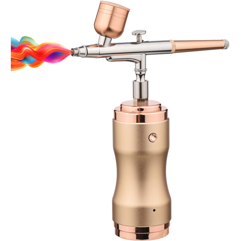 Image of Ensemble de pompe à air aérographe électrique portatif, couleur champagne