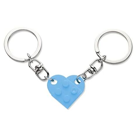 Ensemble de porte-clés coeur (bleu), 2 pièces porte-clés coeur pour deux coeur porte-clés couple porte-clés cadeau Saint Valentin pour petite amie petit ami-HARRY