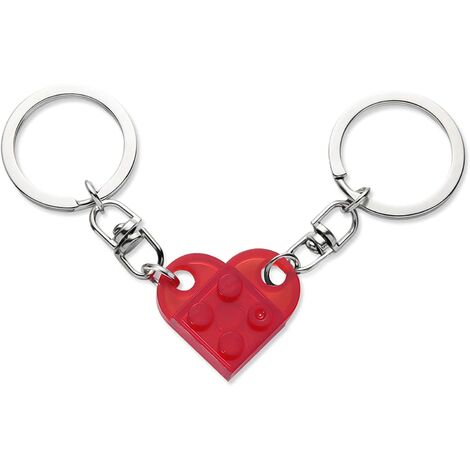 Ensemble de porte-clés coeur (rouge), 2 pièces porte-clés coeur pour deux coeur porte-clés couple porte-clés cadeau Saint Valentin pour petite amie petit ami-HARRY