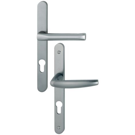 Ensemble de porte-fenêtre plaque étroite Atlanta 113KH/300LMSGL/1530 HOPPE saillie réduite aspect inox F9 Clé i - ép.58/67 - 3304472