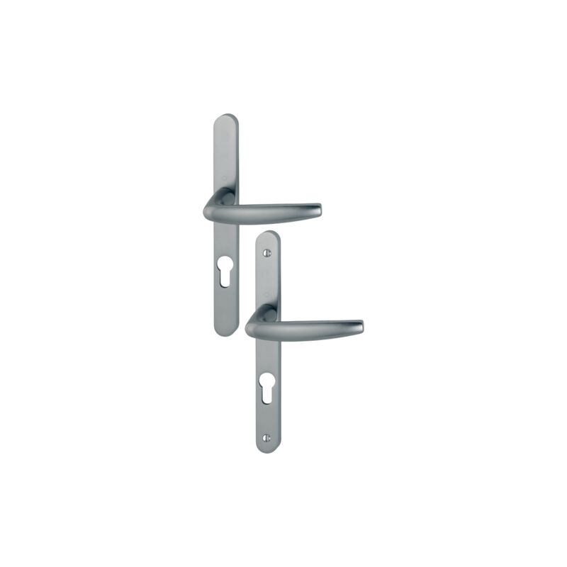 Ensemble de porte-fenêtre plaque étroite Atlanta 1530/300LMSGL HOPPE Aspect inox F9 - Clé i Entr.70 - ép.58/67 - 3303365