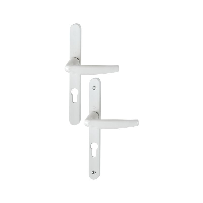 Hoppe - Ensemble de porte-fenêtre plaque étroite Atlanta 1530/300LMSGL 195mm Blanc 9010 Clé i Entr.92 C.8 - ép.68/77 - 3303841