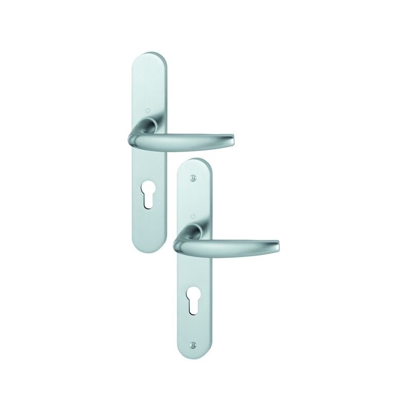 Hoppe - Ensemble sur plaque atlanta entraxe 195mm carré 7mm F1 argent clé i