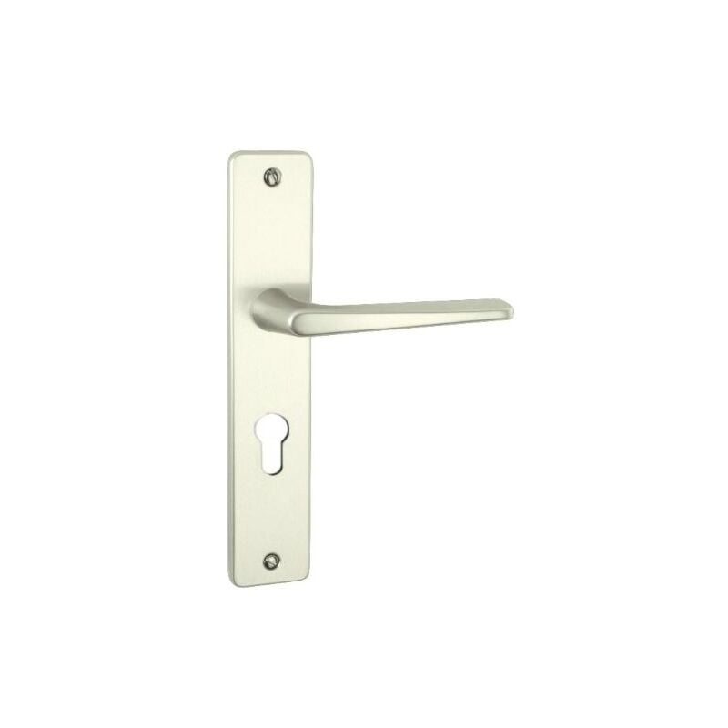 Bezault Sas - Ensemble de poignées de porte sur plaque riviera Argent 105 Argent 105 Clé i