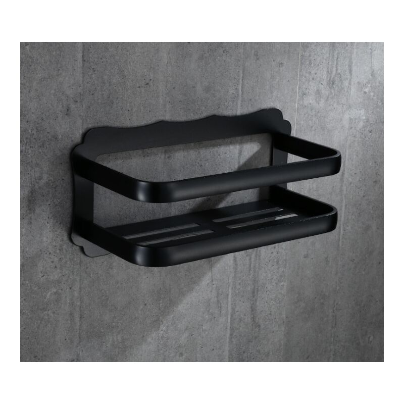 Vuszr - Ensemble de porte-serviettes ,en aluminium pour accessoires de salle de bain (étagère de rangement - peinture noire)