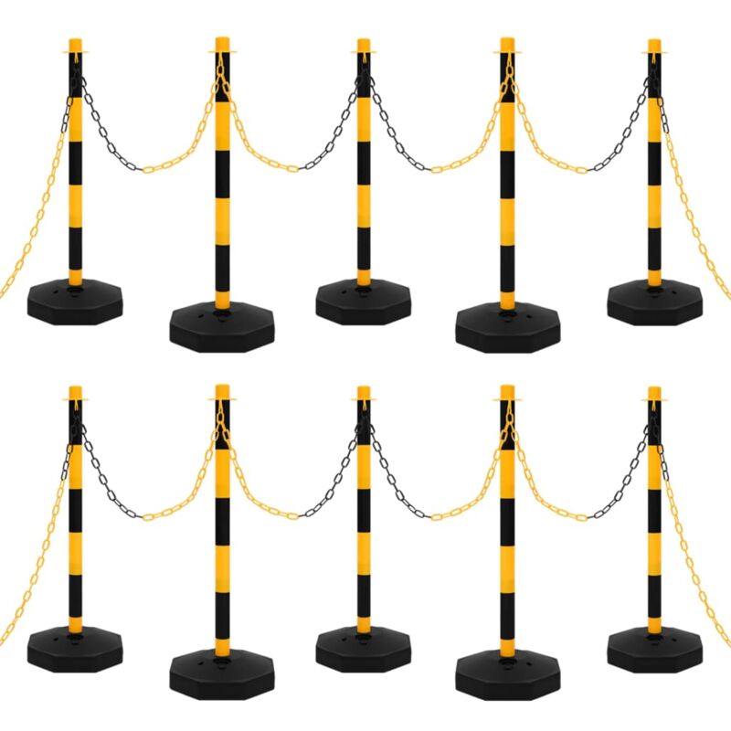 Ensemble de poteaux à chaîne avec chaîne en plastique 10 m - The Living Store