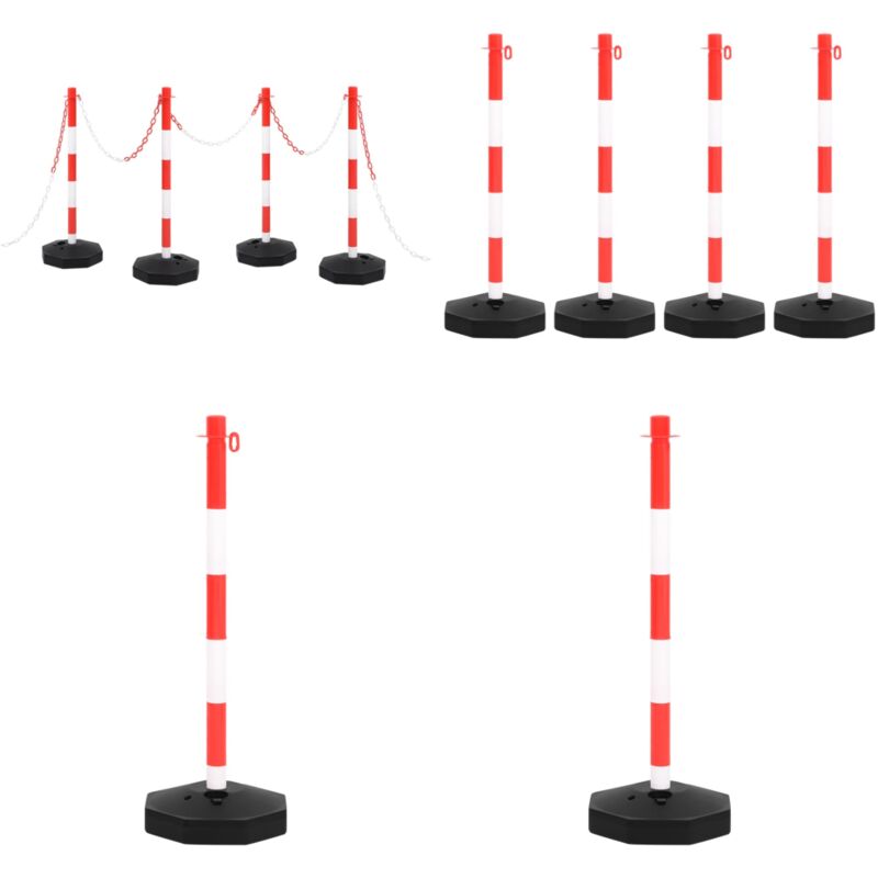 Ensemble de poteaux à chaîne avec chaîne en plastique 10 m - ensemble de poteaux à chaîne - ensembles de poteaux à chaîne - Home & Living