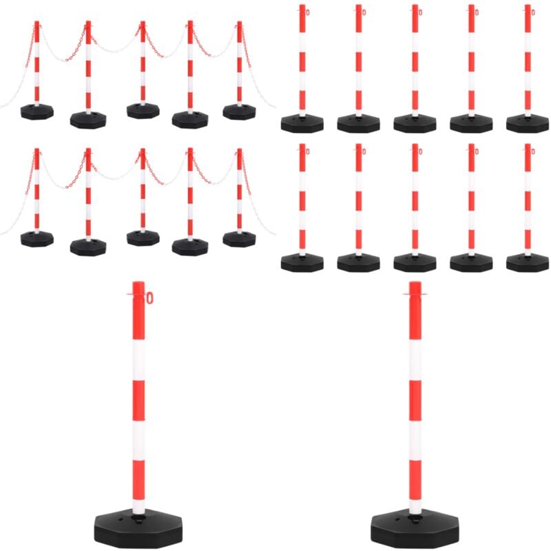 Vidaxl - Ensemble de poteaux à chaîne avec chaîne en plastique 10 m - ensemble de poteaux à chaîne - ensembles de poteaux à chaîne - Home & Living