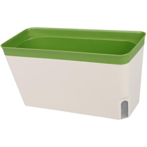 Ensemble de pots de fleurs pour rebord de fenêtre : Jardin d'herbes aromatiques moderne en plastique avec indicateur de niveau d'eau visible