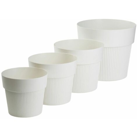 Ensemble de pots de fleurs recyclés SILVA LINE, crème, 4 pièces.