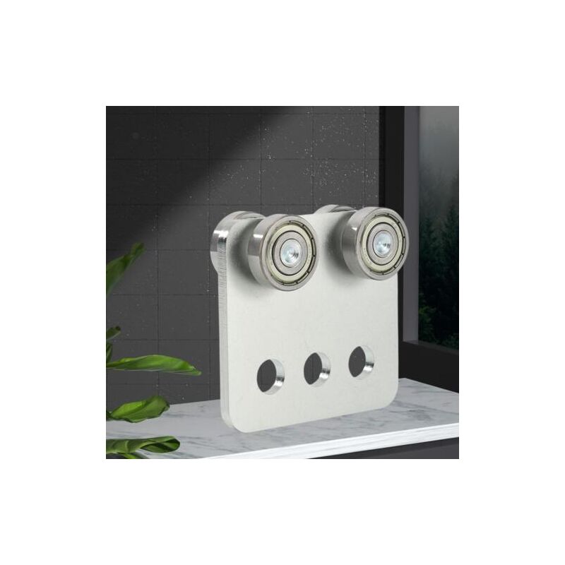 Ensemble de poulie carrée à cadre en acier chromé, ensemble de poulie de porte coulissante à roulement en acier inoxydable à haute capacité de charge