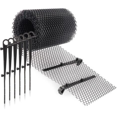 Ensemble de Protection de gouttière 16CM6M, pour Maison, abri d'auto, Stable avec 15 Clips Peut être coupé à la Taille et résistant aux intempéries