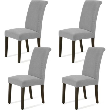 Ensemble de quatre housses de chaise élastiques, housses de chaise élastiques amovibles, adaptées aux chaises de restaurant, hôtels, célébrations, banquets, cuisines, salles à manger, maisons, etc., a