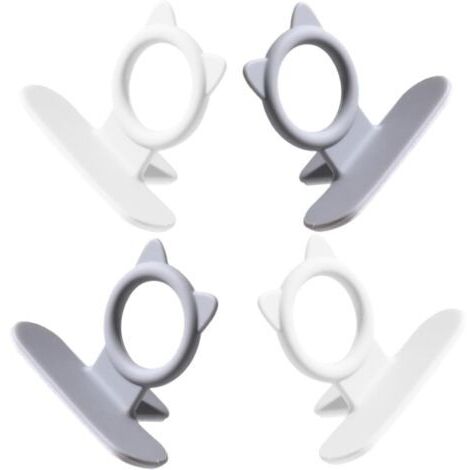 Ensemble de quatre poignées adhésives pour abattant de toilette, accessoires pratiques pour éviter le contact direct, compatibles avec différents abattants de toilette.