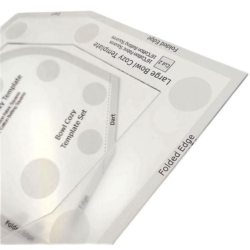 Ensemble de règles de découpe pour bols confortables, 3 modèles de bols de quilting transparents en acrylique pour nœuds alimentaires