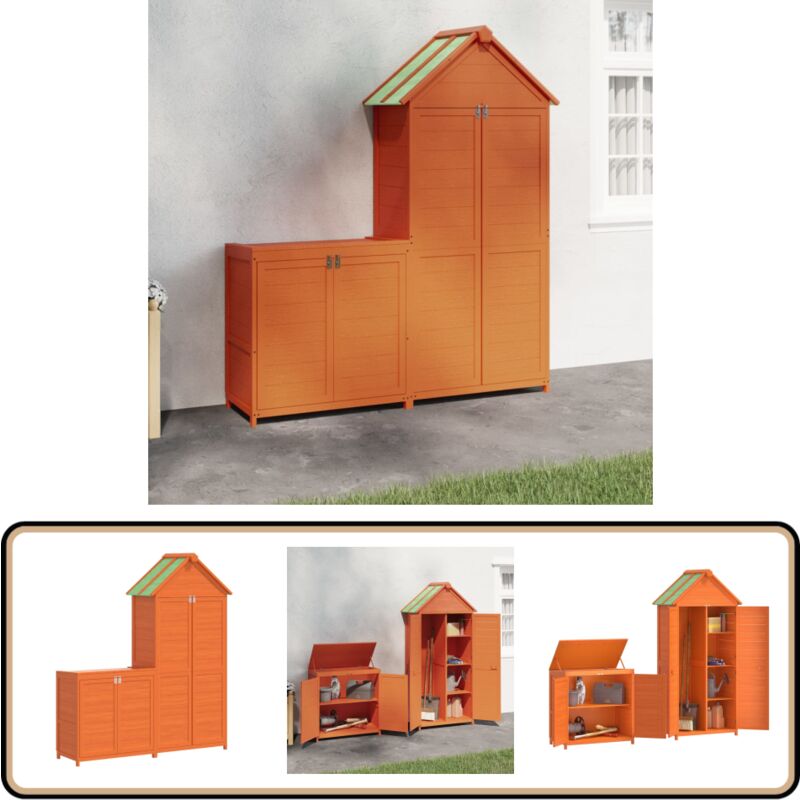 Vidaxl - Ensemble de remise à outils de jardin 2 pcs marron pin massif - Abris De Jardin - Abri à Outils - Rangement Jardin - Outillage - Stockage