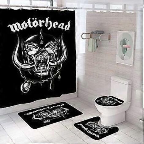 Ensemble de rideau de douche Halloween, 180 cm x 180 cm - Décoration de salle de bain Halloween avec rideau de douche, tapis de bain, couvre-abattant de toilette et housse de protection pour le bain.