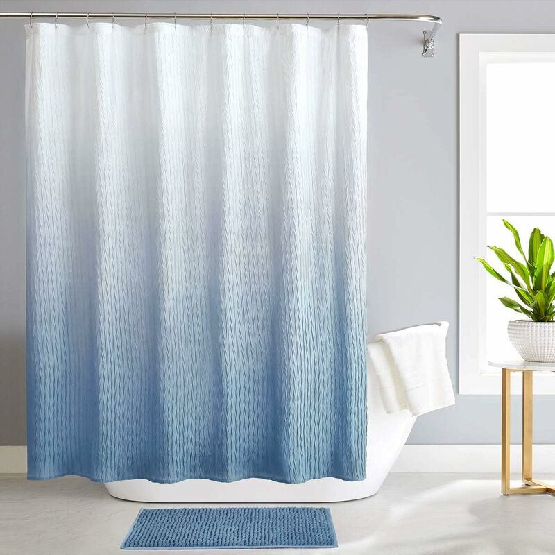 Ensemble de rideau de douche Ombre avec tapis et crochets pour salle de bain rideau de douche de bain en tissu dégradé imperméable