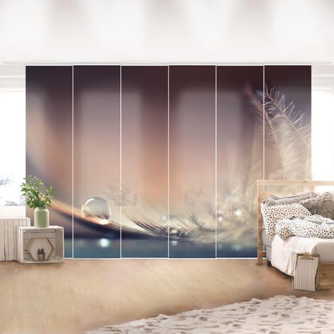 Ensemble de rideaux coulissants - Story Of A Water Drop - 6 Rideaux à panneaux Dimension: 250 x 360cm (6 rideaux á 250 x 60cm)