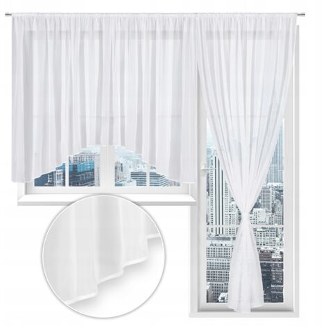 Ensemble de rideaux et voilages pour balcon et fenêtre, salon ou chambre, 400x145 et 200x250