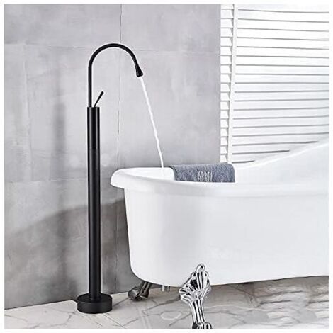 Ensemble de robinet de baignoire noir, mitigeur de baignoire sur pied, robinet de douche à poignée unique pour baignoire de salle de bain