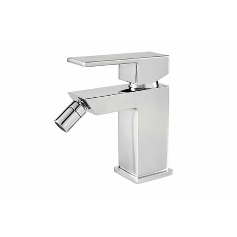 Ensemble de robinet de salle de bain design, carré et moderne avec vidage clic-clac inclus – MITIGEUR BIDET