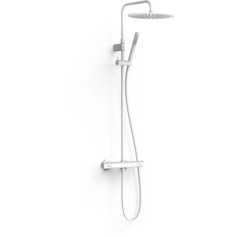 Ensemble de robinet thermostatique mural à 2 voies pour douche Blanc mat - TRES 19039302BM