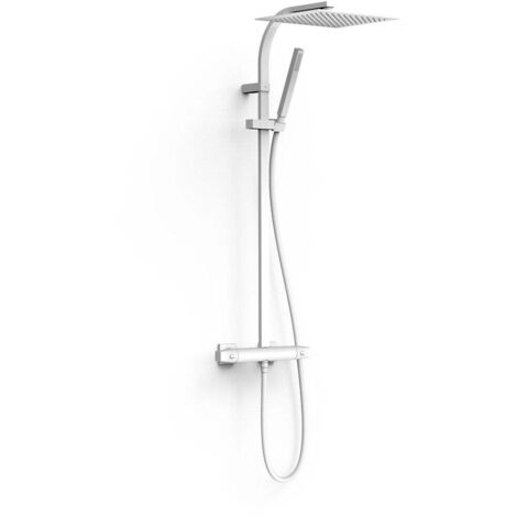Ensemble de robinet thermostatique mural à 2 voies pour douche Blanc mat - TRES 19039305BM