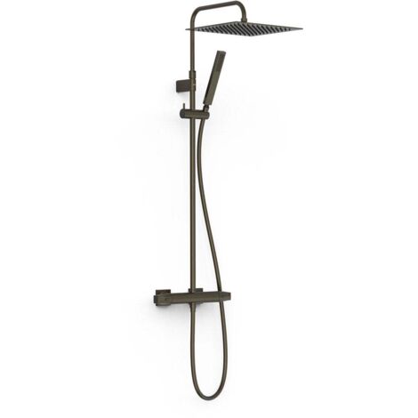 Ensemble de robinet thermostatique mural à 2 voies pour douche Noir bronze - TRES 19039307KMB