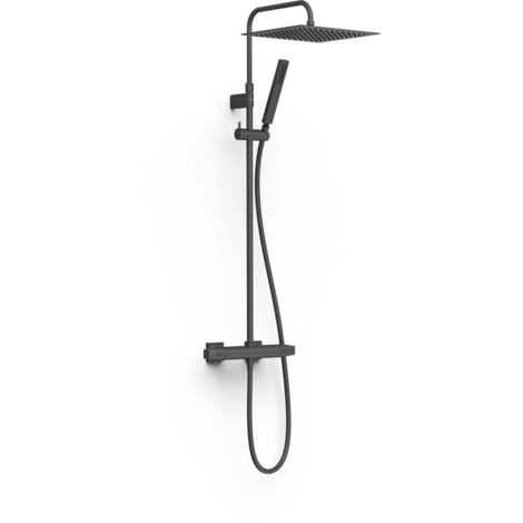 Ensemble de robinet thermostatique mural à 2 voies pour douche Noir mat - TRES 19039307NM