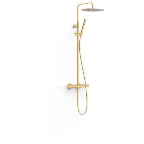 Ensemble de robinet thermostatique mural à 2 voies pour douche Or Mat 24K - TRES 19039302OM