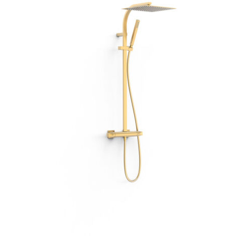 Ensemble de robinet thermostatique mural à 2 voies pour douche Or Mat 24K - TRES 19039305OM