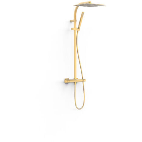 Ensemble de robinet thermostatique mural à 2 voies pour douche Or Mat 24K - TRES 19039305OM