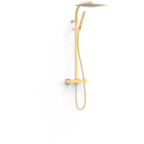 Ensemble de robinet thermostatique mural à 2 voies pour douche Or Mat 24K - TRES 19039306OM