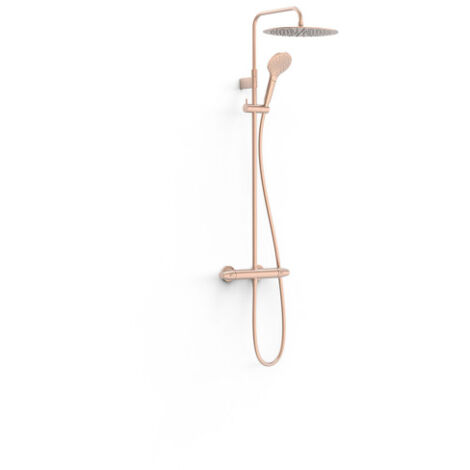 Ensemble de robinet thermostatique mural à 2 voies pour douche Or Rose Mat 24K - TRES 19038705OPM