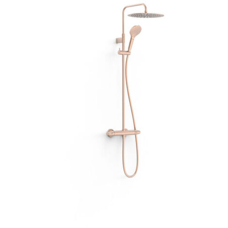 Ensemble de robinet thermostatique mural à 2 voies pour douche Or Rose Mat 24K - TRES 19038705OPM