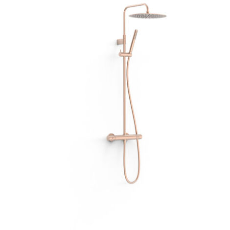 Ensemble de robinet thermostatique mural à 2 voies pour douche Or Rose Mat 24K - TRES 19039302OPM