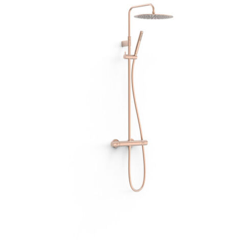 Ensemble de robinet thermostatique mural à 2 voies pour douche Or Rose Mat 24K - TRES 19039302OPM