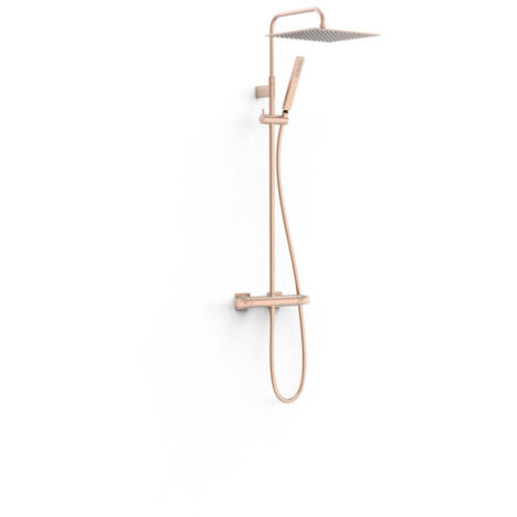 Ensemble de robinet thermostatique mural à 2 voies pour douche Or Rose Mat 24K - TRES 19039307OPM
