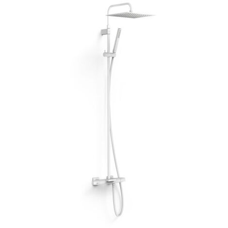 Ensemble de robinet thermostatique mural à 3 voies pour baignoire et douche Blanc mat - TRES 19031215BM