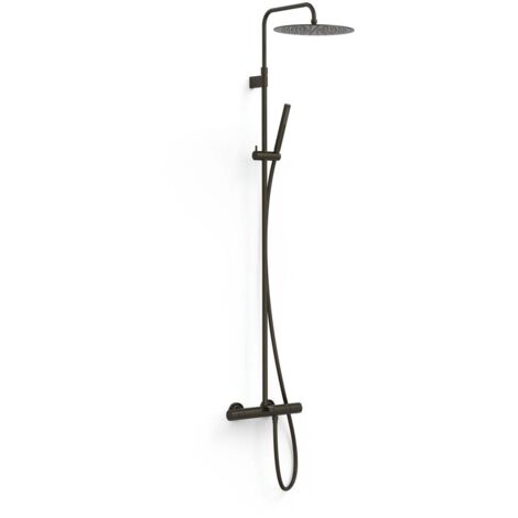 Ensemble de robinet thermostatique mural à 3 voies pour baignoire et douche Noir bronze - TRES 19031202KMB