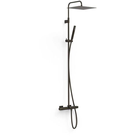 Ensemble de robinet thermostatique mural à 3 voies pour baignoire et douche Noir bronze - TRES 19031205KMB