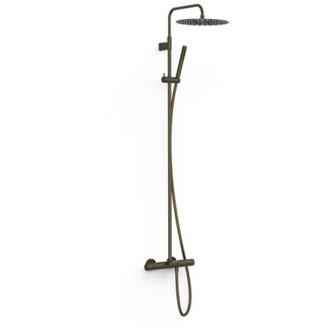 Ensemble de robinet thermostatique mural à 3 voies pour baignoire et douche Noir bronze - TRES 19031212KMB