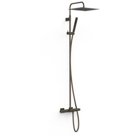 Ensemble de robinet thermostatique mural à 3 voies pour baignoire et douche Noir bronze - TRES 19031215KMB